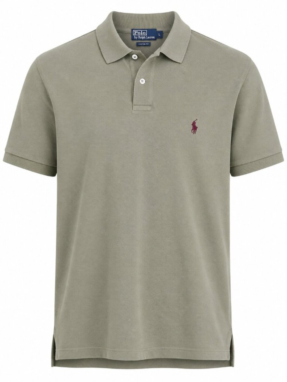 Polo By Ralph Lauren Mens Custom Fit Sage Green Polo Shirt 100% Pima Cotton Size